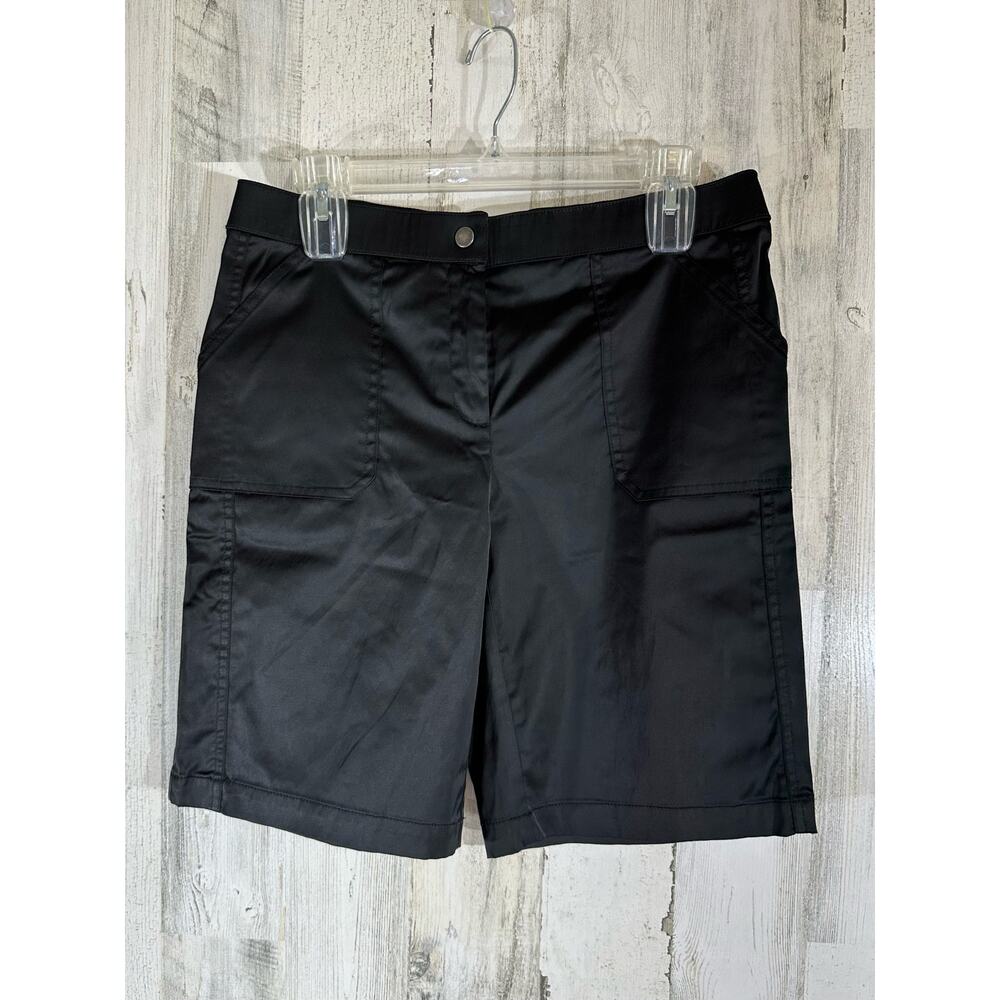 Weekends By Chicos‎ Shorts Size 5 (30x10) Black Mid Rise Slick Stretchy Material